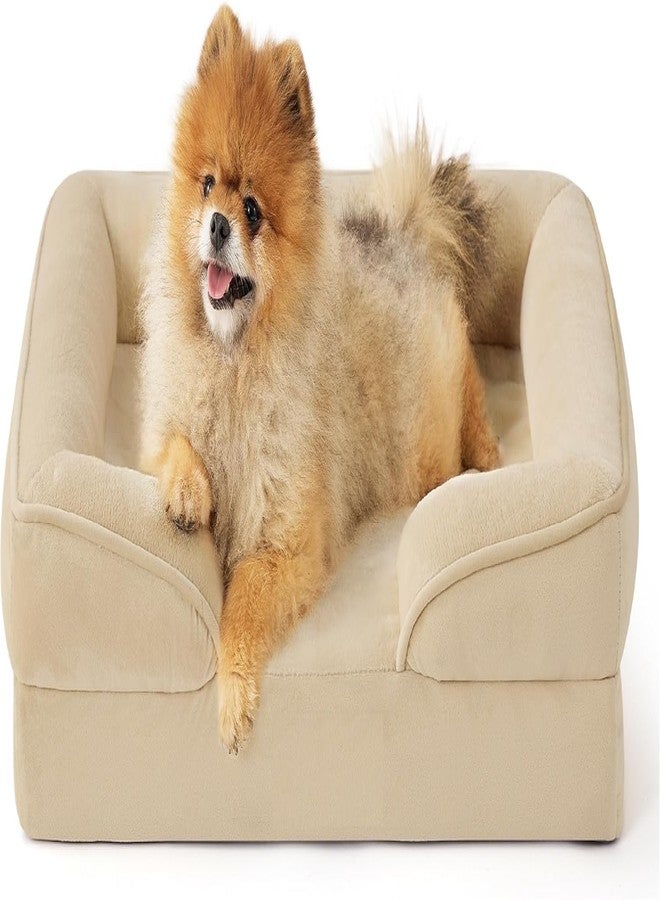Hundur Store Velvet Orthopedic Dog Bed for Dogs - Big Washable Dog Sofa Beds, Supportive Foam Pet Couch Bed with Removable Washable Cover, Waterproof Lining and Nonskid Bottom, Washed